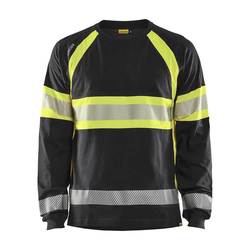 BLÅKLÄDER Highvis pitkähihainen T-paita musta/huomiokeltainen